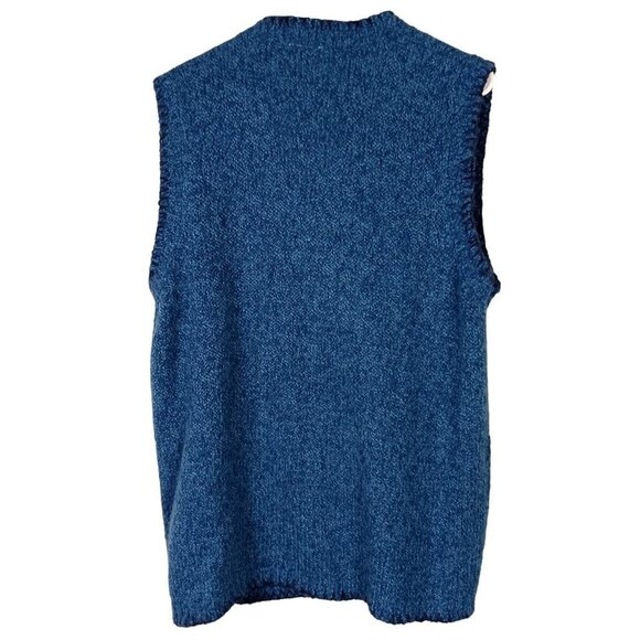 Vintage Lady Lilly Cardigan Embellished Bejeweled Knit Sweater Blue Size 2X - Picture 2 of 9